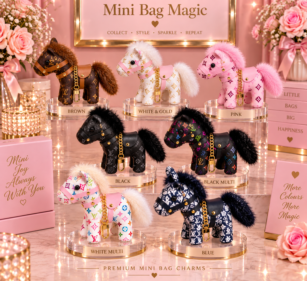 Lulu Style Pony Horse Bag Charm Key Chain Lulu Style Accessories